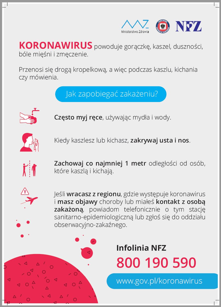 Plakat - koronawirus - zapobieganie
