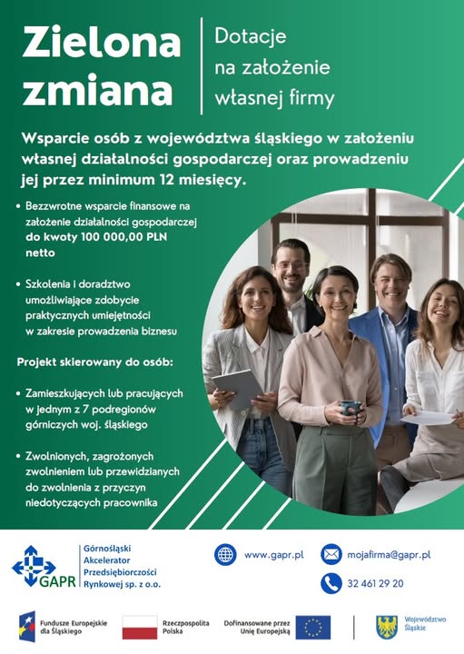 Zdjęcie artykułu Zielona zmiana – dotacje na założenie własnej firmy.
