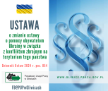 Obrazek dla: Zmiany w ustawie o pomocy obywatelom Ukrainy w związku z konfliktem zbrojnym na terytorium tego państwa